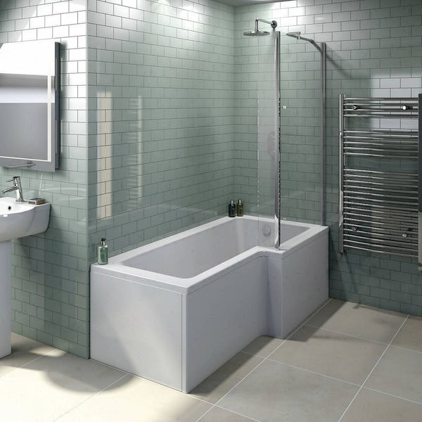 1800mm x 850mm x 700mm Left Right Hand L-Shaped Shower Bath - Cheeky