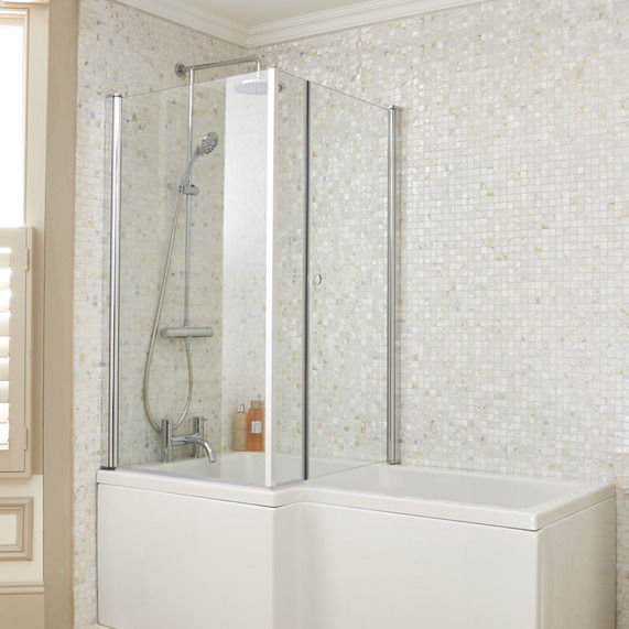 Showercube L Shaped Bath Screen | bathstore