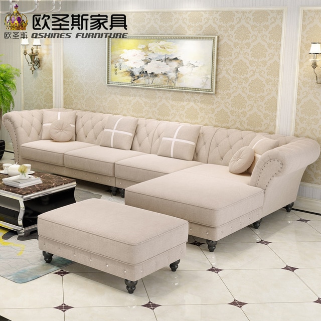 Luxury l shaped sectional living room furniutre Antique Europe