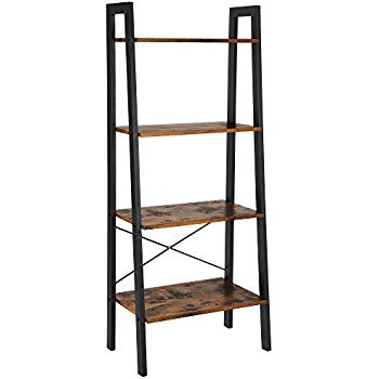 Amazon.com: VASAGLE Vintage Ladder, 4-Tier Bookshelf, Storage Rack