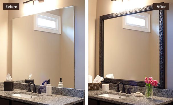 Custom DIY Bathroom Mirror Frame Kits