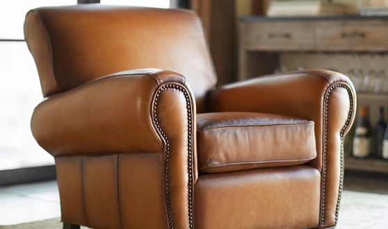 leather armchair in living room