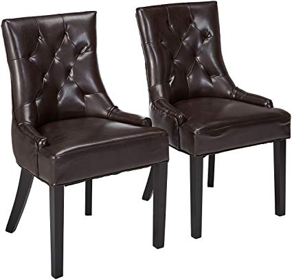 Amazon.com - Great Deal Furniture Stacy Leather Dining Accent Chairs