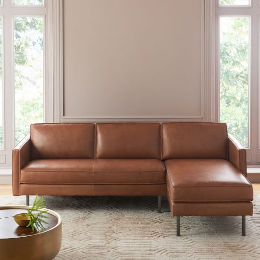 Axel Chaise Leather Sectional | west elm