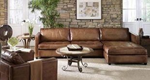 Amazon.com: Phoenix 100% Full Aniline Leather Sectional Sofa with