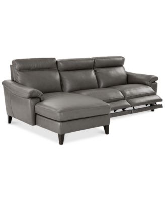 Furniture Pirello II 3-Pc. Leather Sectional Sofa With Chaise, 2