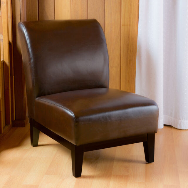 Christopher Knight Home Darcy Brown Leather SLIPPER Chair | eBay