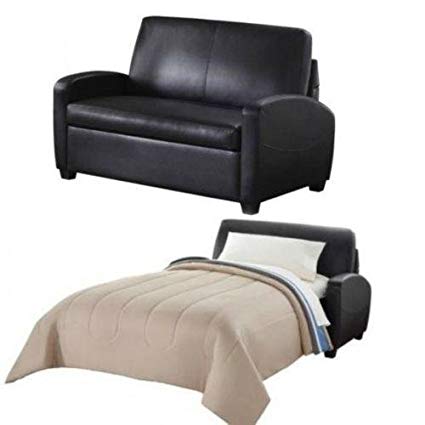 Amazon.com: Alex's New Sofa Sleeper Black Convertible Couch loveseat
