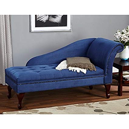 Amazon.com: Blue Chaise Storage Lounge Chair Sofa Loveseat for