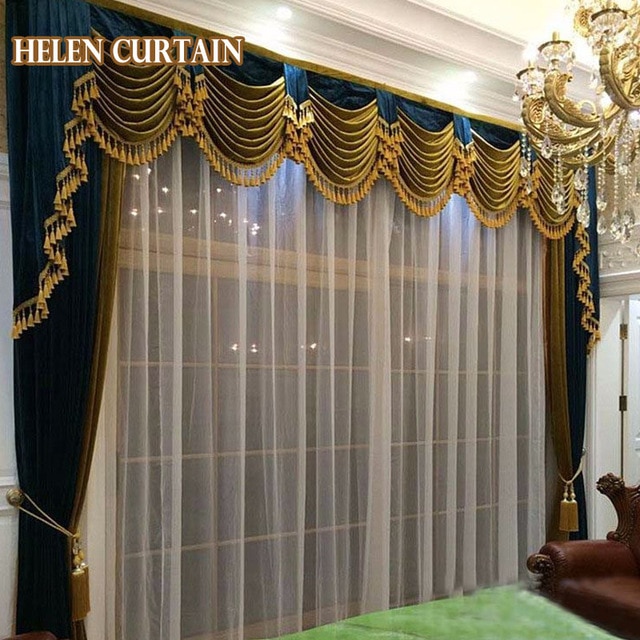 Helen Curtain Set! Luxury Curtains For Living Room European Style