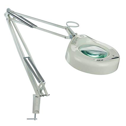 Lite Source LSM-180WHT Magnify-Lite Magnifying Lamp with White Metal
