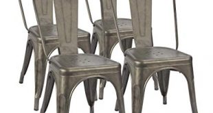 Amazon.com - Furmax Metal Dining Chair Indoor-Outdoor Use Stackable