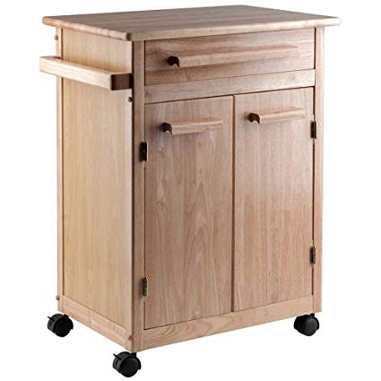 Amazon.com: Portable Kitchen Island with Storage Rolling Wooden Cart