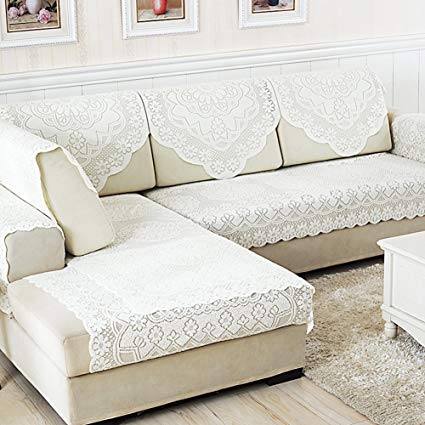 Amazon.com: YANGYAYA Lace Sofa Towel,Simple Modern Sofa Cushion Non