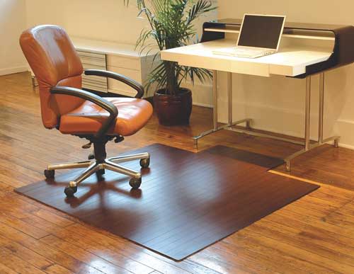 Elegant Deluxe Chair Mat made from Bamboo for Office or Home.
