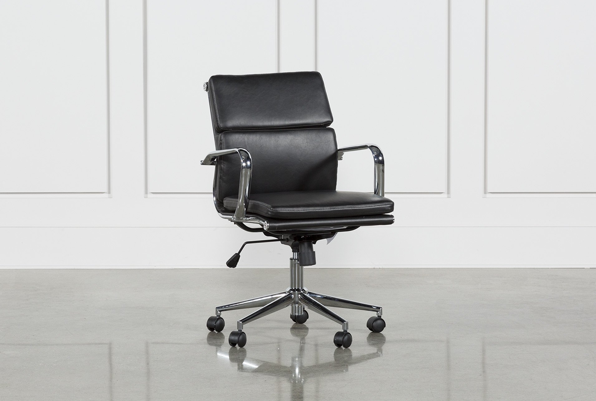 Moby Black Low Back Office Chair | Living Spaces