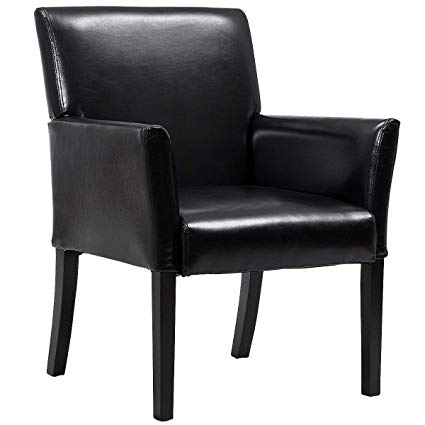 Amazon.com : Giantex Leather Reception Guest Chairs Set Office