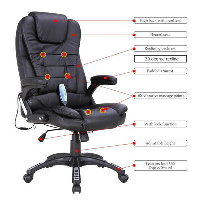 HEATED VIBRATING OFFICE Massage Chair Executive Ergonomic Computer