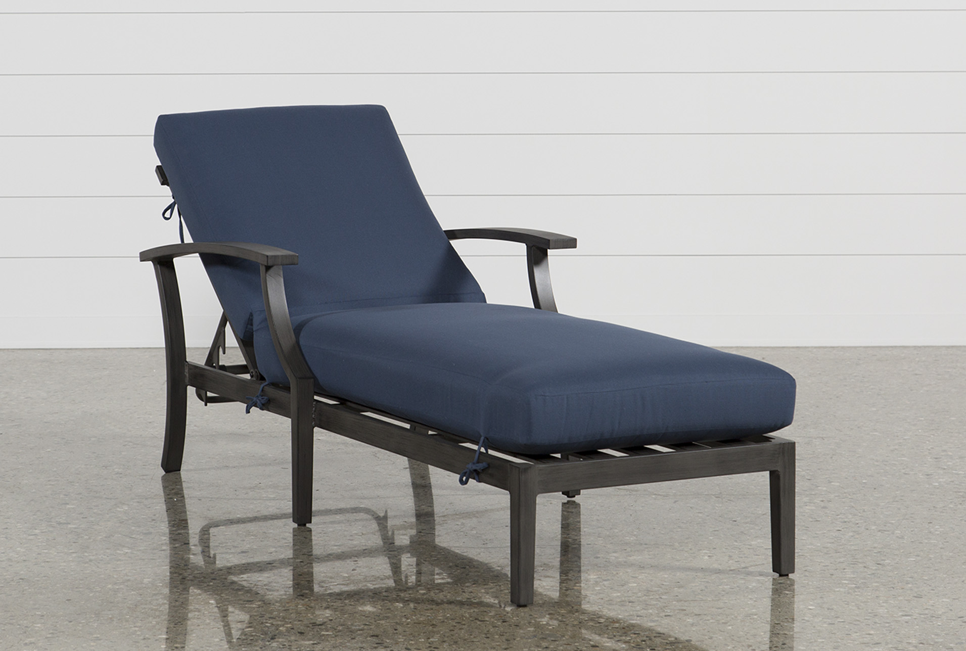 Outdoor Martinique Navy Chaise Lounge | Living Spaces