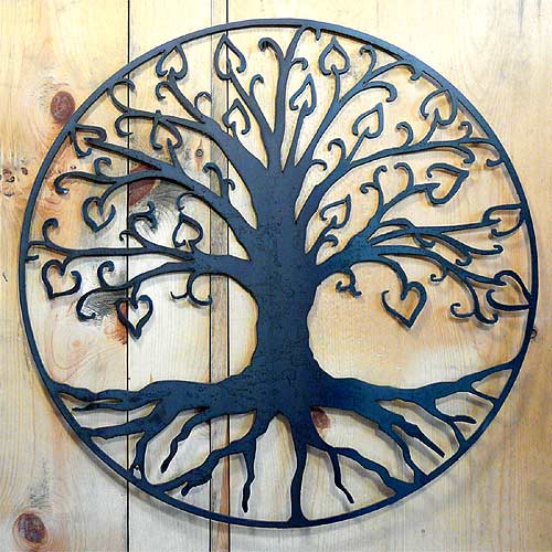 Tree of Life with Hearts Outdoor Wall Art