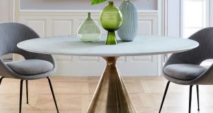 Silhouette Pedestal Dining Table - Oval White Marble | west elm