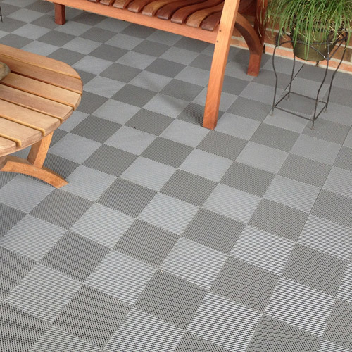 BlockTile Deck and Patio Flooring Interlocking Perforated Tiles, Set
