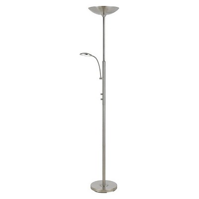 Cal Lighting LED Torchiere Floor Lamp With LED Reading Light With