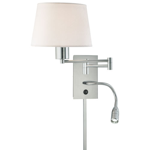 George Kovacs George Reading Room Chrome Two Light Swing Arm Wall