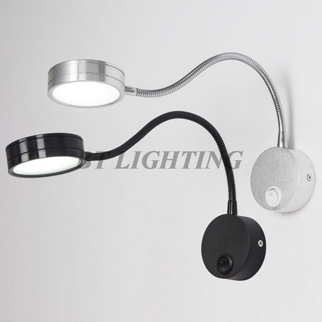 wall lamp flexible Bedside Knob Switch headboard reading lights LED