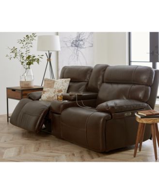 Furniture Barington Leather Power Reclining Sofa with Power Headrest