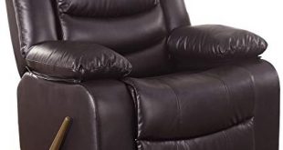 Amazon.com: Bonded Leather Rocker Recliner Living Room Chair (Brown