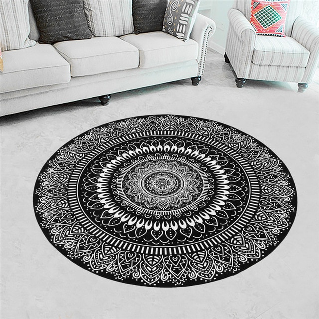 Round Rugs Nordic Gray Serie Carpets Living Room Computer Chair Area