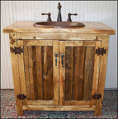 Rustic Log Bathroom Vanity - 36 - Bathroom Vanity with sink - MS1371