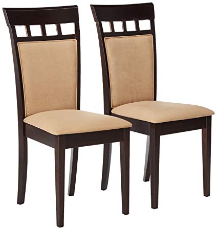 Amazon.com - Gabriel Upholstered Back Panel Side Chairs Cappuccino