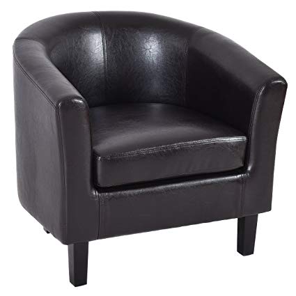 Amazon.com: Giantex Arm Chair PU Leather Single Sofa Tub Barrel Club