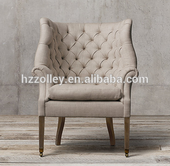 Luxury Chair Furniture Fabric Tufted Upholstered Relaxing Single