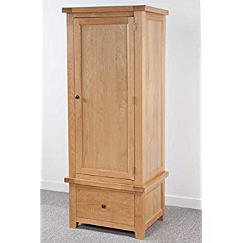 Devon Solid Oak Single Wardrobe with 1 Drawer/Part Assembled 1 Door