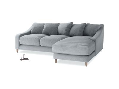 Small Corner Sofa Bed Large Right Hand Chaise Sofa In Dove Grey Wool