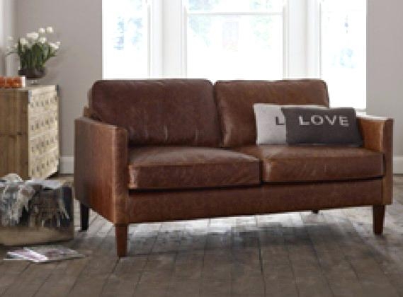 Pleasing Small Leather Couch 2 Seater Leather Sofas For Small Living