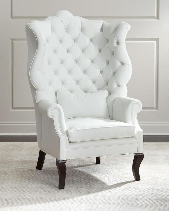 Pantages White Leather Wing Chair. I'm not as much as fan of the