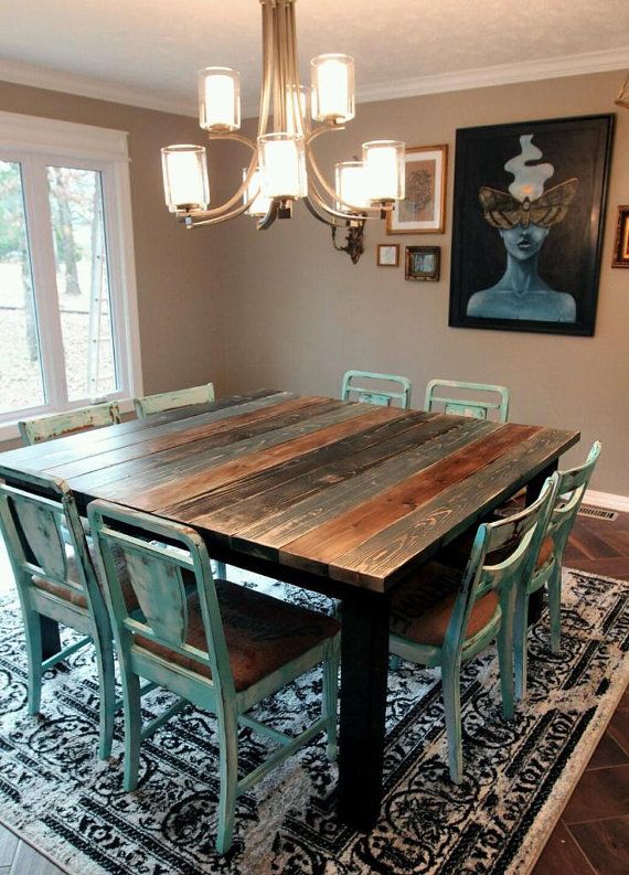 5 square dining table. Hand built and made to last. This beautiful