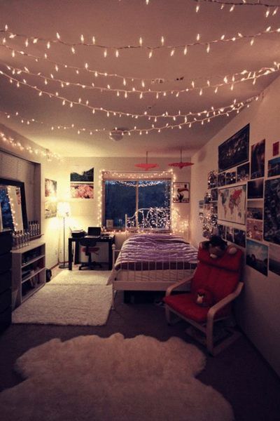22 Ways To Decorate With String Lights For The Coolest Bedroom