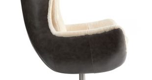 Wells Leather and Shearling Swivel Armchair | Pottery Barn