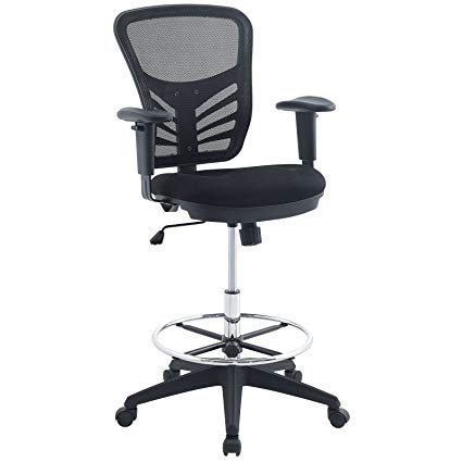 Amazon.com: Modway Articulate Drafting Chair In Black - Reception
