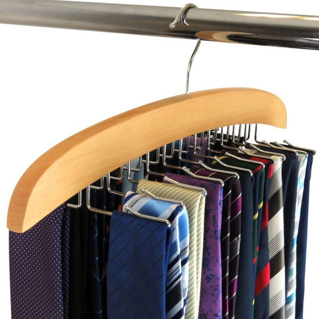 Thickening Solid Wood Tie Rack Frame Multi functional Home Supplies