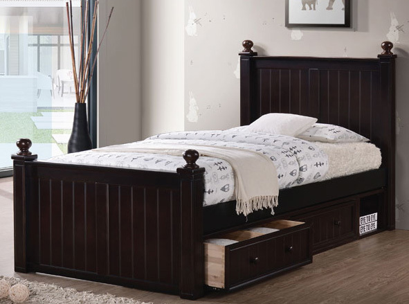 Dillon Extra Long Twin Wood Bead Board Bed | XL Beds