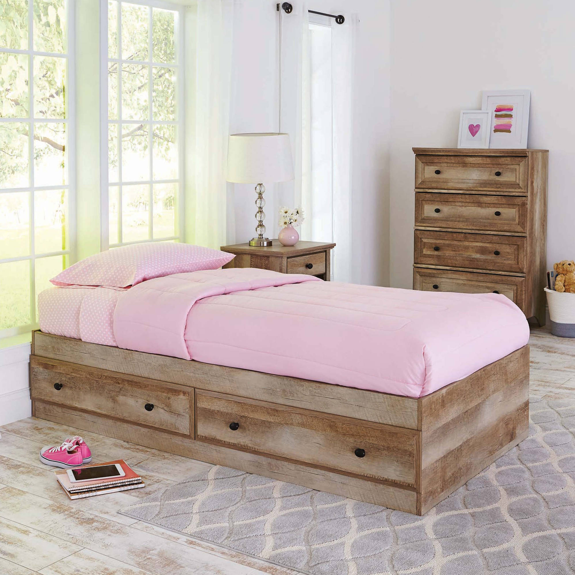Better Homes and Gardens Crossmill Mates Twin Bed, Weathered Finish