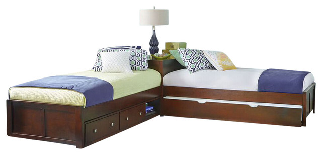Larkin L-Shape Twin Size Corner Bed - Transitional - Kids Beds - by