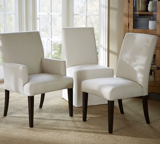 PB Comfort Square Upholstered Dining Chairs | Pottery Barn