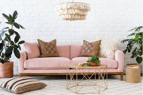 Maxwell Velvet Sofa, Pink
